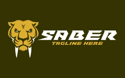 Saber Shield Graphic Logo Design Template