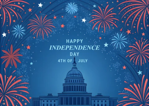Independence Day Fireworks Celebration Design Template