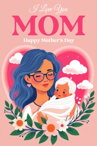 Plantilla de diseño caprichoso del Día de la Madre para celebraciones sentidas