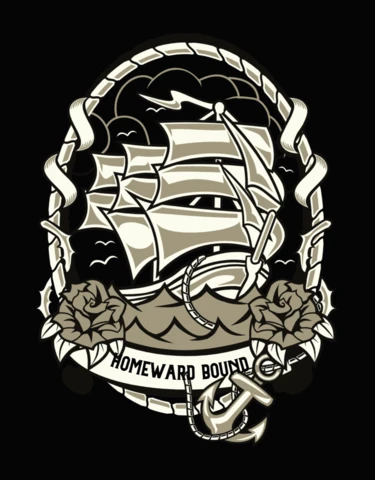 Homeward Bound Ship T-shirt Design Template