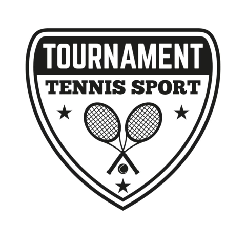 Tennis Tournament Badge Logo Design Template