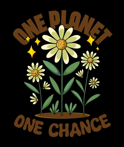 Un planète, une chance un appel à l'action environnementale modèle de design de t-shirt