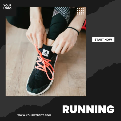 Grey And Black Graphic Social Media Post Design Template