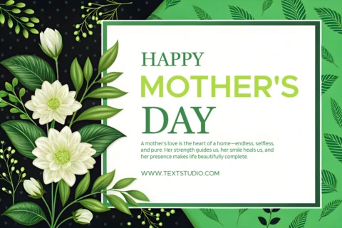 Floral Mother's Day Greeting Card Template – Elegant Design for Heartfelt Wishes