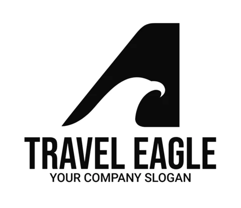 Plantilla de diseño de logotipo de águila viajera