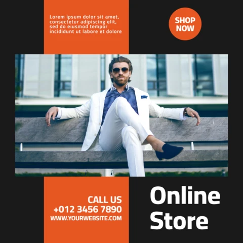 Modern Black And Red Impactful Social Media Ad Post Design Template