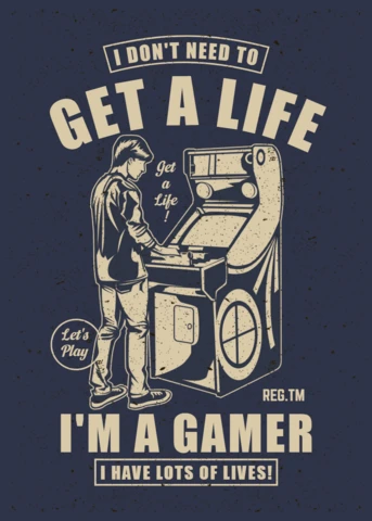 Modelo de design de camiseta "I am gamer i have lots of lives