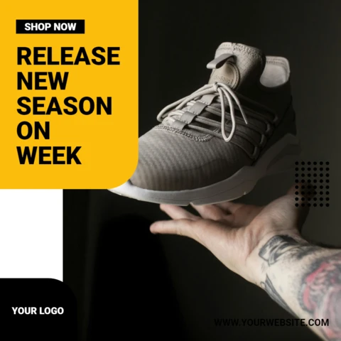 New Season Streetwear Sneakers Sale Instagram Post Design Template