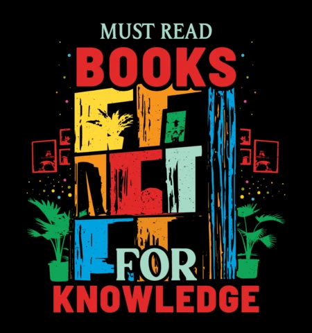 Read books for knowledge colorful t-shirt design