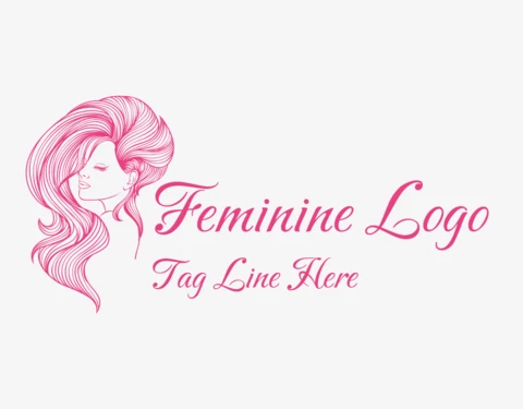 Girl Feminine Logo Design Template