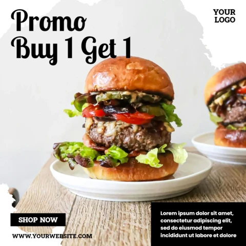 White And Scratched Commercial Instagram Post Design Template