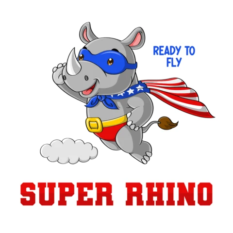 Super Rhino Design Template for Kids' Apparel