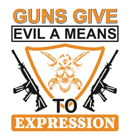 Bold Graphic Design Template: Guns Give Evil a Means to Expression