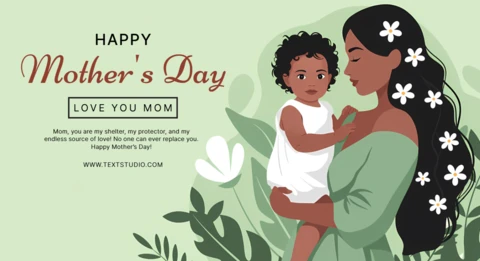 Floral Mother's Day Greeting Card Template Design