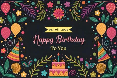 Diseño de plantilla de celebración de cumpleaños floral colorido