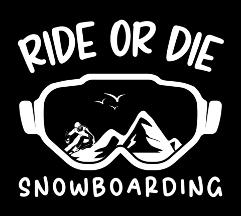 Ride Or Die Snowboarding T-Shirt Design Template