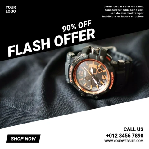 Black And White Elegant Instagram Ad Post Design Template