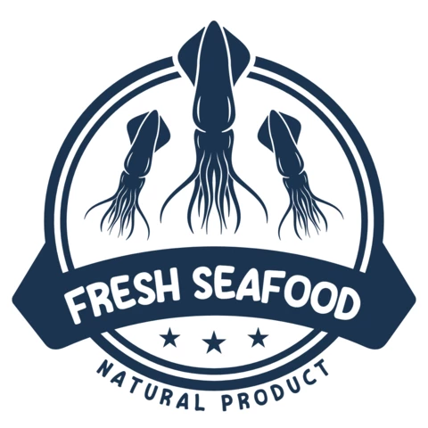 Modelo de design de logotipo de frutos do mar frescos