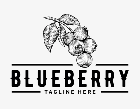 Blueberry Vintage Logo Design Template