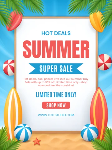 Diseño de plantilla de venta vibrante de verano para la promoción de ofertas calientes