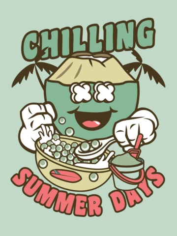 Plantilla de diseño de camiseta de coco para días escalofriantes de verano