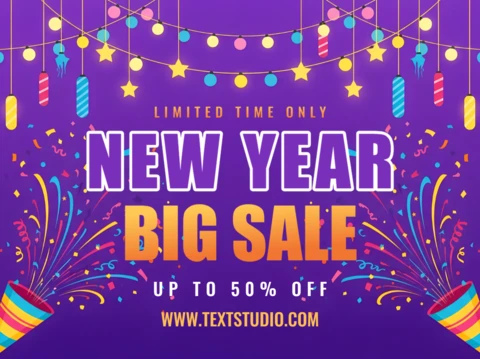 New Year Celebration Sale Template with Festive Design for Promotional Flyers