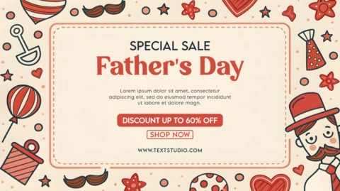 Father's Day Sale Design Template - Playful and Whimsical Style