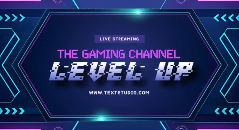 Plantilla de transmisión en vivo para canal de juegos con diseño de arte pixel futurista
