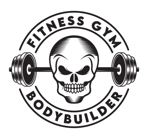 Plantilla de diseño de logotipo de cráneo de gimnasio