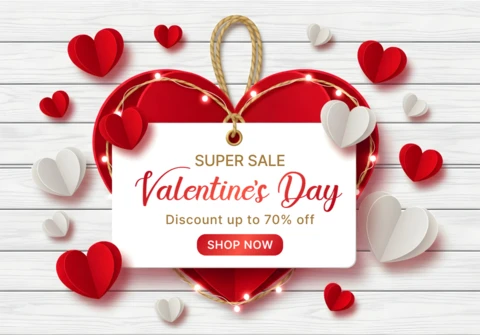 Valentine's Day Heart Design Template for Promotional Flyers