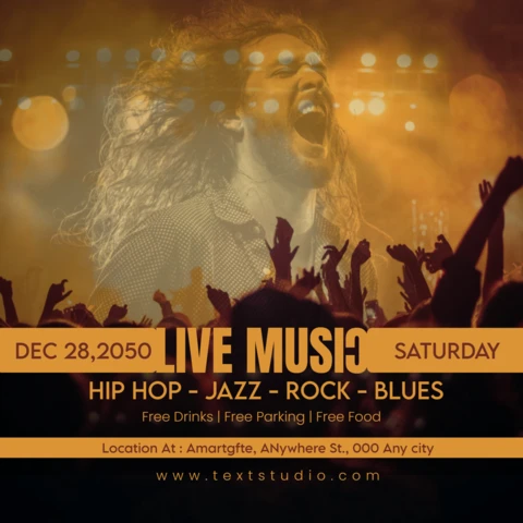 Modèle de conception d'événements musicaux en direct pour le hip hop, le jazz, le rock et le blues