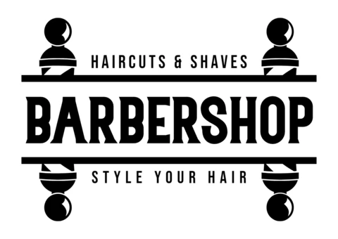 Design de modelo de logotipo de cortes de cabelo e barba de barbearia
