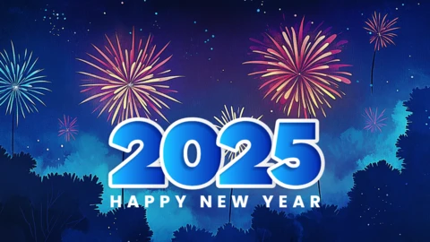 Vibrant Fireworks Happy New Year Design Template