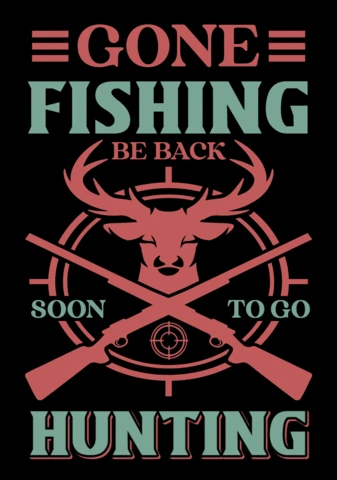 Modèle de conception de style vintage pour la pêche et la chasse