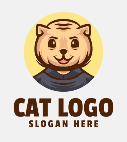 Plantilla de diseño de logotipo de gato