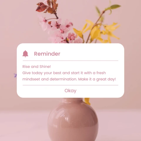 Smartphone inspirerende notificatie instagram post ontwerp sjabloon