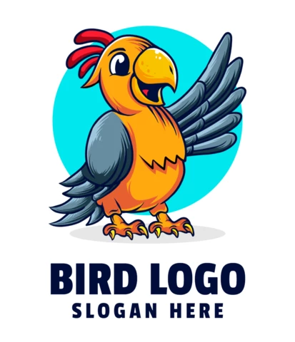 Cute Parrot Logo Design Template
