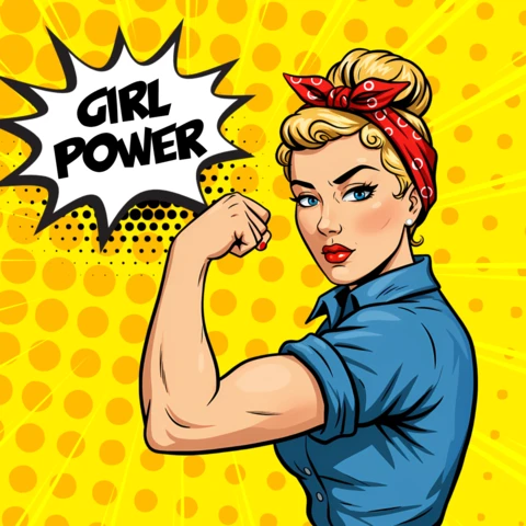 Empowering Girl Power Design Template for Creative Projects