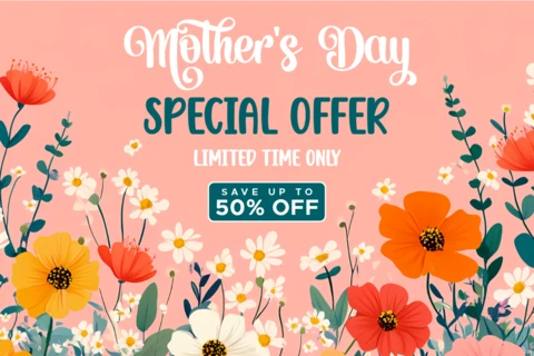 Floral Mother's Day Promotional Template Design with Special Offer