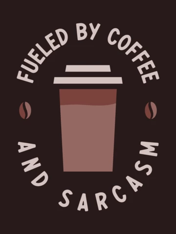 Modèle de t-shirt sarcastique en forme de café