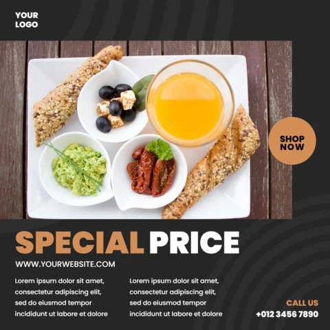 Modern Black Marketing Social Media Post Design Template