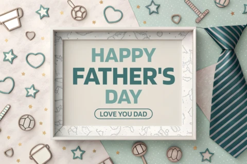 Happy Father's Day Design Template with Playful Elements