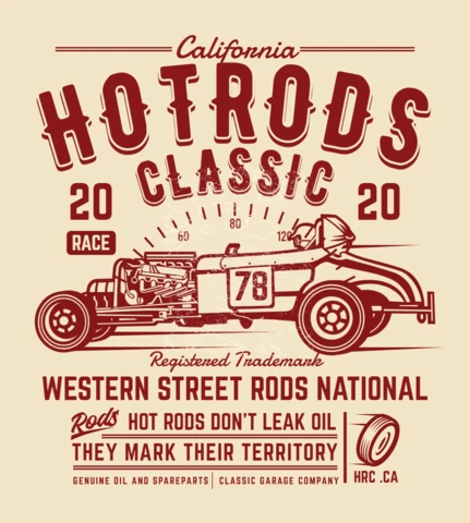 Hotrods Classic T-shirt Design Template