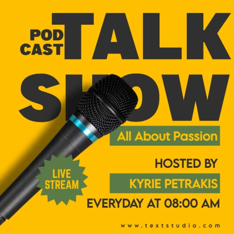 Yellow and Black Talk Show Podcast Cover