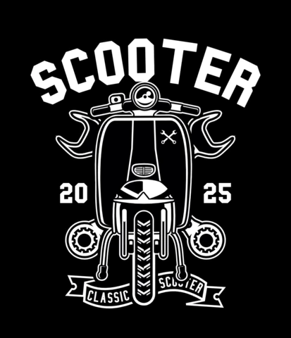 クラシックスクーターのTシャツデザインテンプレート