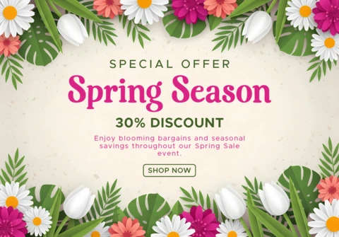 Spring Season Floral Design Template for Promotional Flyers