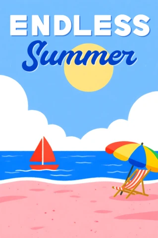 Endless Summer Beach Design Template for Posters and Merchandising