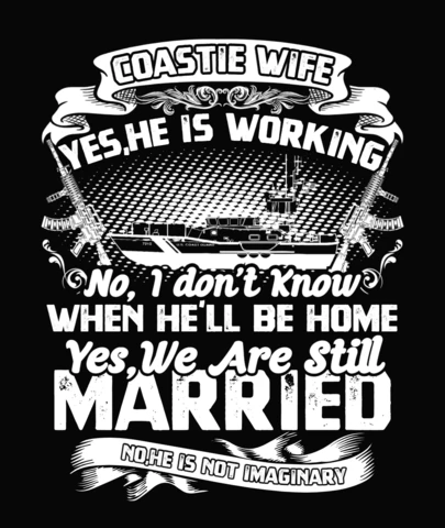 Coastie Wife USA T-Shirt Design Template
