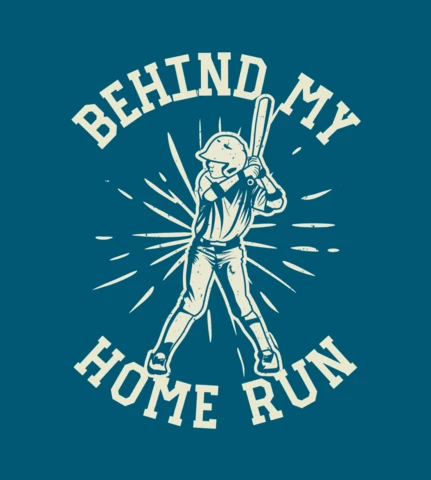 Baseball Player Holding Bat Vintage T-Shirt Design Template