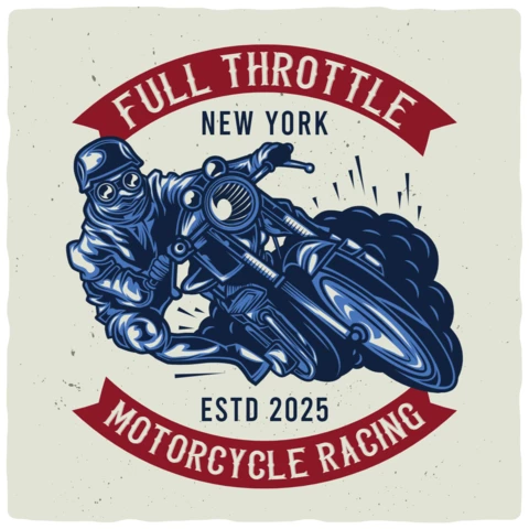 Modelo de design de pôster de corrida de motocicleta vintage